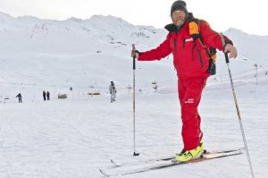 Tentative de record du monde de vitesse sur neige en VTT