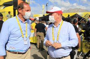 Prince Albert II de Monaco en visite sur le Tour à Courchevel